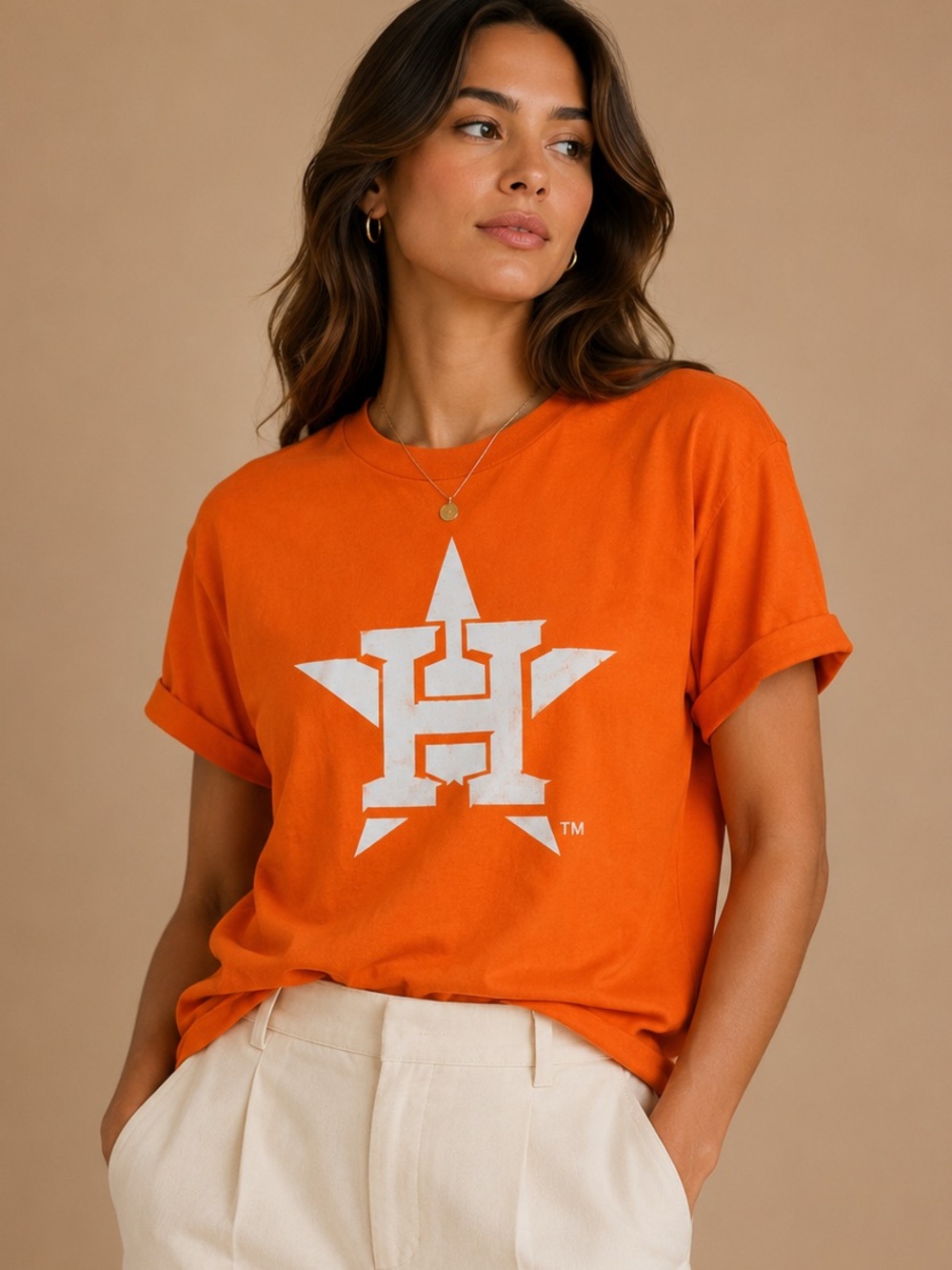 Houston Astros Orange Logo T-Shirt MLB Baseball Fan Graphic Tee